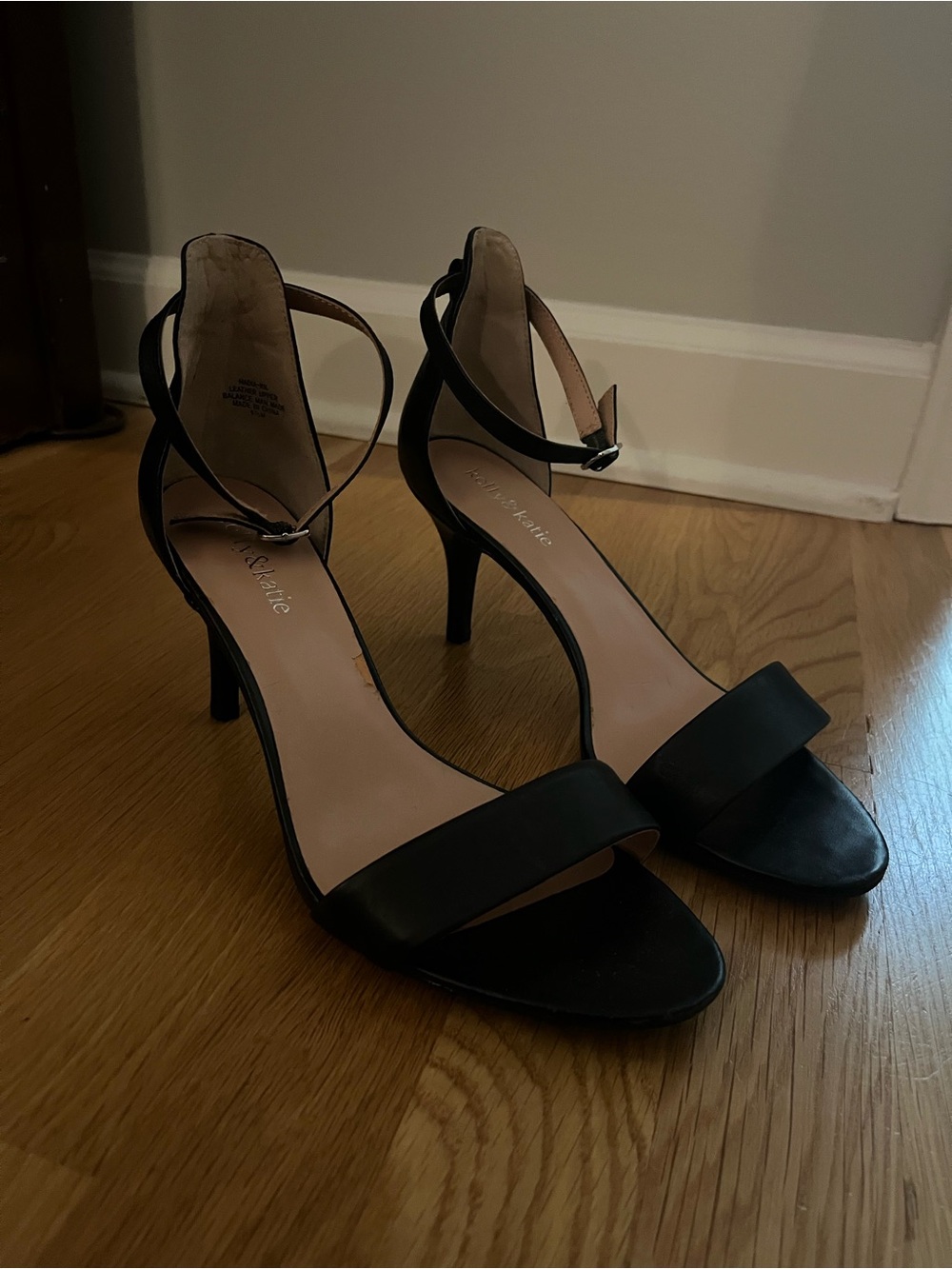 Kelly & Katie Black Ankle-Strap Dress Heels